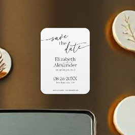 黒ミニマルと白のスクリプファンシート日付の保存 マグネット