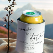 黒ミニマルと白のスクリプファンシート日付の保存 缶クーラー