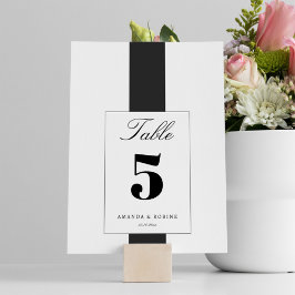 黒ミニマルと白のテーブル番号 招待状