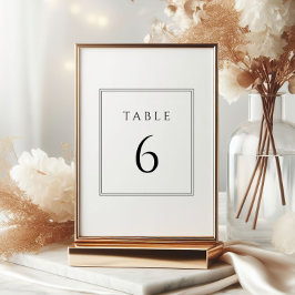 黒ミニマルと白のテー結婚ブル番号 招待状