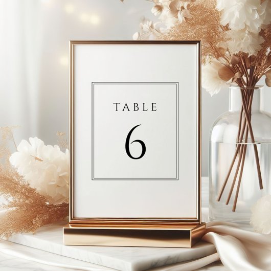 黒ミニマルと白のテー結婚ブル番号 招待状