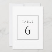 黒ミニマルと白のテー結婚ブル番号 招待状 (正面)