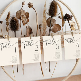 黒ミニマルと白のブライダルシャワーテーブル名 招待状