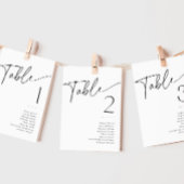 黒ミニマルと白のブライダルシャワーテーブル名 招待状