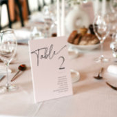 黒ミニマルと白のブライダルシャワーテーブル名 招待状