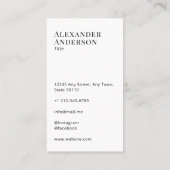 黒ミニマルと白のロゴの追加シンプル 名刺 (裏面)