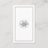 黒ミニマルと白のロゴの追加シンプル 名刺 (正面)