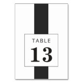 黒ミニマルと白の幾何学的フレ結婚ーム テーブルナンバー (裏面)