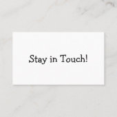 黒ミニマルと白の「引っ越しました」カード 名刺 (裏面)