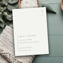 黒ミニマルと白モダン日付の保存招待状