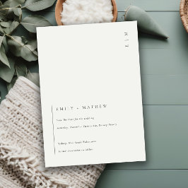 黒ミニマルと白モダン日付の保存招待状 サンキューカード