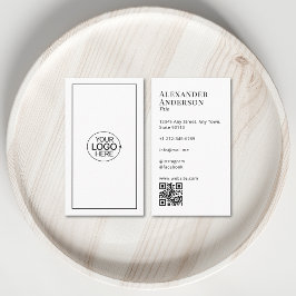 黒ミニマルと白ロゴQRコードの追加 名刺