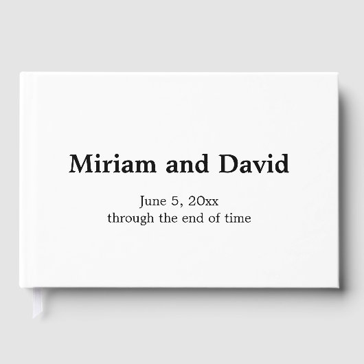 黒ミニマルと白結婚の ゲストブック (正面)