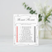 黒ミニマルと言った。彼女はブライダルシャワーゲームを言った (スタンド正面)