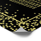 黒ミニマルと金ゴールドの結婚座席表 ポスター (角)