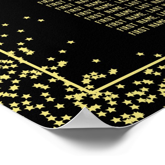 黒ミニマルと金ゴールドの結婚座席表 ポスター (角)