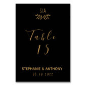 黒ミニマルと金ゴールド分筆結婚書 テーブルナンバー (裏面)