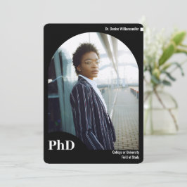 黒ミニマルアーチ写真博士課程  案内状