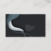 黒ミニマルエレガントグレーの名刺 名刺 (裏面)