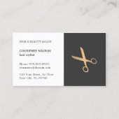 黒ミニマルエレガントフェイク金ゴールド美容師 名刺 (正面)