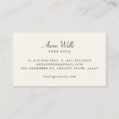 黒ミニマルエレガントリネンルック 名刺 (裏面)