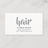 黒ミニマルエレガント灰色美容師 名刺 (正面)