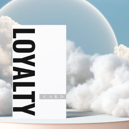 黒ミニマルエレガント白ロイヤリティカード 名刺