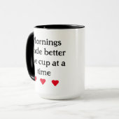 黒ミニマルエレガント・白のスクリプトタイポグラフィ マグカップ (正面左)