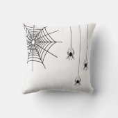 黒ミニマルクモとクモの巣ハロウィーン クッション (裏面)