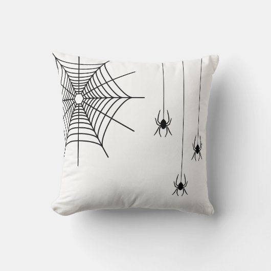 黒ミニマルクモとクモの巣ハロウィーン クッション (正面)