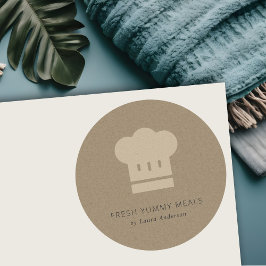 黒ミニマルク素朴ラフトシェフハットケータリング ラウンドシール