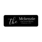 黒ミニマルスタイリッシュエレガント差出人住所ラベル ラベル (正面)