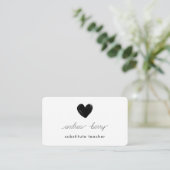 黒ミニマルハート代替先生 名刺 (スタンド正面)