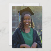 黒ミニマルバラ金ゴールド卒業パーティー写真 招待状 (裏面)