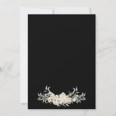 黒ミニマルフローラ金ゴールドイスラム結婚アラビア 招待状 (裏面)