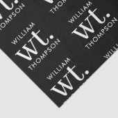 黒ミニマルモダンと白の名モノグラムの前 薄葉紙 (詳細)