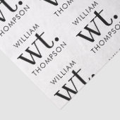 黒ミニマルモダンと白の名モノグラムの前 薄葉紙 (詳細)