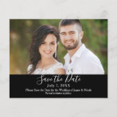 黒ミニマルモダンシック写真日付を保存 (正面)