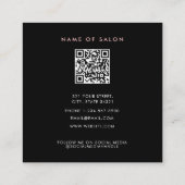 黒ミニマルモダンピンクのボビーが髪をピン スクエア名刺 (裏面)