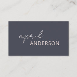 黒ミニマルモダン海軍赤面ピンク 名刺