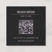 黒ミニマルモダン白フレッシュ スクエア名刺 (裏面)