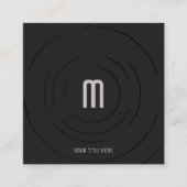 黒ミニマルモダン白フレッシュ スクエア名刺 (正面)