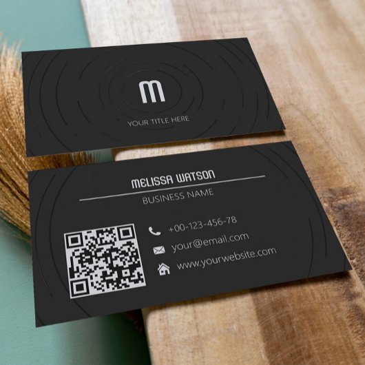 黒ミニマルモダン白フレッシュ 名刺