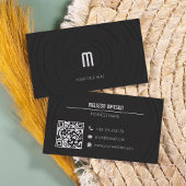 黒ミニマルモダン白フレッシュ 名刺