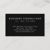 黒ミニマルモダン白プロフェッショナルロゴ 名刺 (裏面)