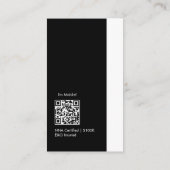 黒ミニマルモダン白モバイル公証人 名刺 (裏面)