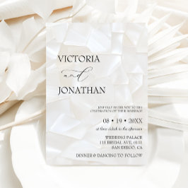 黒ミニマルモダン白結婚の 招待状