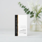 黒ミニマルモダン白金ゴールドカスタム公証人 名刺 (スタンド正面)