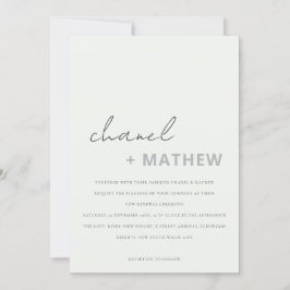 黒ミニマルモダン・白の台本の誓いの更新 招待状