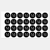 黒ミニマルモノグラムシンプル防水服 ラベル (シート)